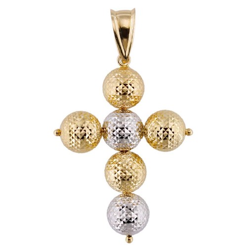 Pendentif croix sphères - pendentif,