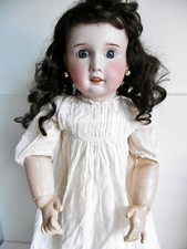 GRANDE POUPÉE ANCIENNE SFBJ DÉBUT XXémé SUR UN CORPS BÉBÉ JUMEAU - Ht 76 cm