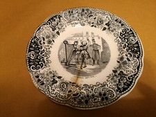 Assiette Gien Médaille exposition 1844 thème Spectacle de rue Artiste Cirque 