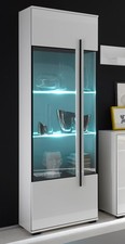 Vitrine En Verre Cantara Avec Éclairage LED 60Cm 1 Porte Blanche Neuve