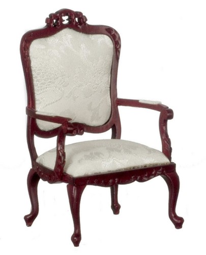 Fauteuil blanc acajou - fauteuil,