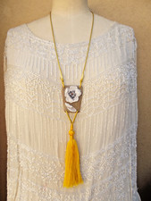 Gabriel Argy Rousseau Pendentif pâte de verre fleur d'églantine G A R  Art déco