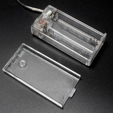 Porte-batterie porte-piles 2 x AA LR06 INTERRUPTEUR ET COUVERCLE TRANSPARENT