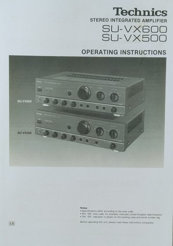 Technics vx600 su vx500 - su-vx600, su-vx500