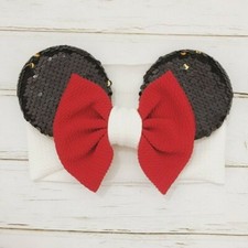 Bandeaux oreilles de Minnie Mouse Mikey avec noeud et paillettes pour bébé fille
