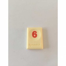 Tuile chiffre 6 six rouge