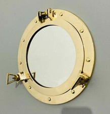 Miroir ancien hublot finition laiton 11" ~ décoration murale marine maritime ...