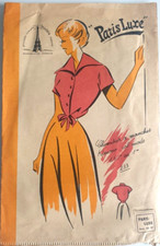 ? 233 Ancien PATRON PARIS LUXE VINTAGE FRENCH CHEMISIER A MANCHE KIMONO T44