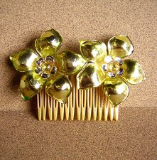 1667 / ALEXANDRE / PEIGNE DEUX FLEURS RESINE 