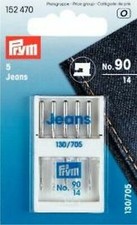 5 Qualité Aiguilles pour Machine à Coudre 130/705 Jeans 90 de Denim Piston Plat