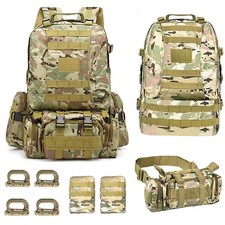 Sac à Dos Militaire Tactique 60L - Grand Sac D'urgence Détachable Étanche Ext...
