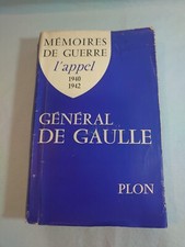 Livre " Mémoire de guerre " l'appel 1940-1942 général Charles De Gaulle Plon
