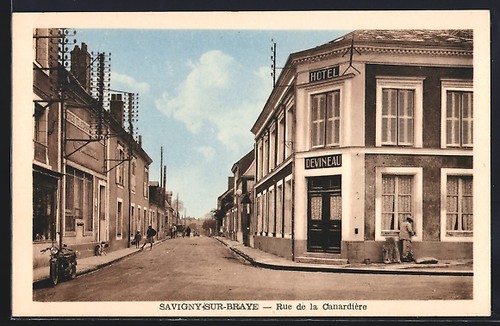 Cpa savigny sur - savigny-sur-braye,, rue