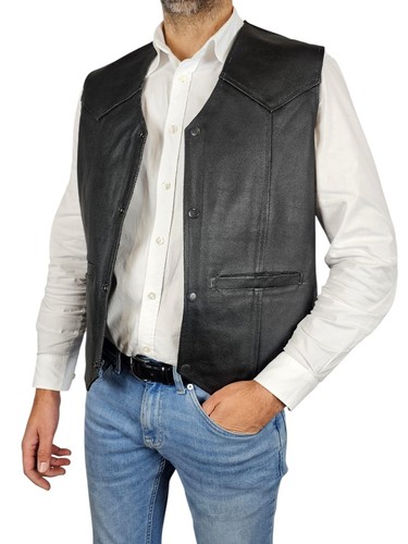 Gilet gile smanicato cuir - gilet,
