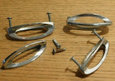 vintage LOT 4 POIGNEE chromé MEUBLE salle de bain COMMODE HANDLE tiroir MOBILIER