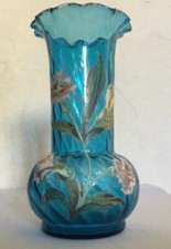 Grand vase bleu émaillé - bleu,