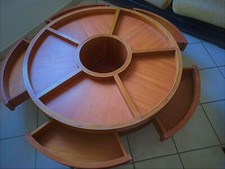 TABLE BASSE bois exotique ronde 111 cm