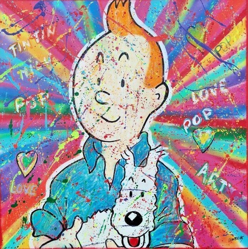 Tintin peinture sur toile - tintin,