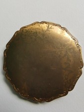 Ancien poudrier rond doré complet STRATTON 7,5 cm diamètre