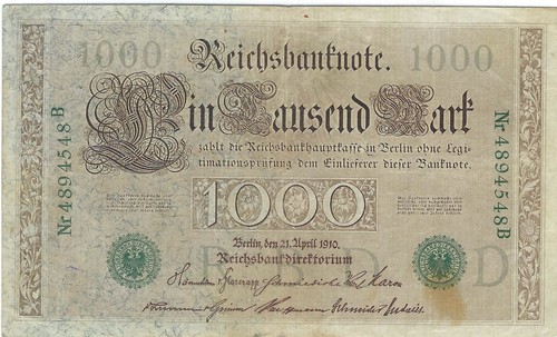 Allemagne 1910 1000 - -,