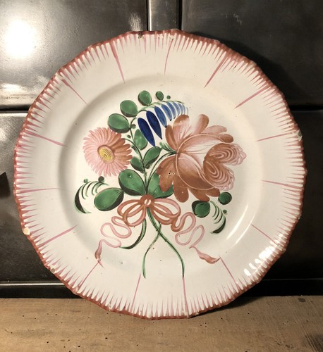 Assiette faïence polychrome - faïence,