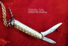 COUTEAU plaquettes OR MASSIF