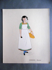 BOURGOGNE MACONNAIS planche au POCHOIR / Aline KEIM costume régional 1930 Macon