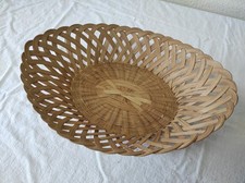 Ancienne Corbeille à pain en osier 31 x 22 cm par 9 cm de haut