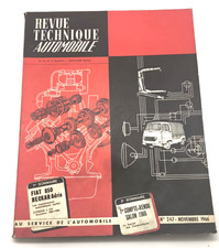 Rta Revue Technique Automobile Étude N247 Fiat 850 Neckar Adria 2cv Salon 1966
