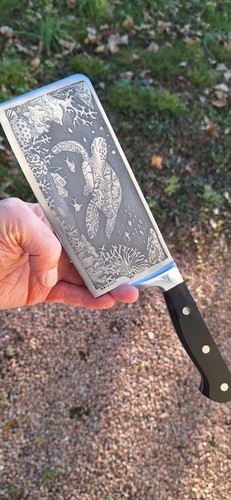 Couteau gravé artisanal - artisanal, fond