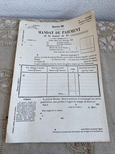 Ancien document mandat - document, de
