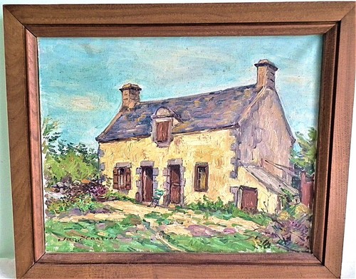 Huile sur toile - maison, de