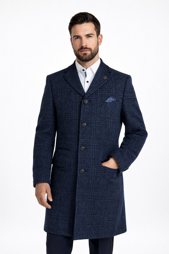Marine manteau laine - marine,