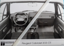 Photo presse PEUGEOT 205 cabriolet CTI de 01 / 86  . P135