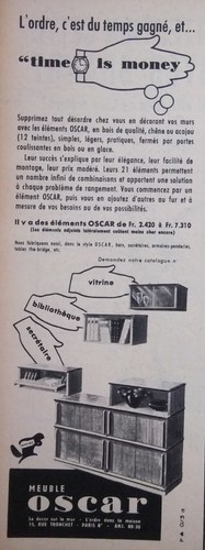 Publicité 1953 meuble oscar - meuble,