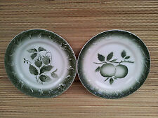  Lot de 6 assiettes en barbotine, déco fruits, Pexonne,vintage,old french plates