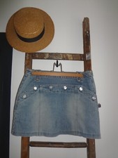 NEW LONDON JUPE 40 JEANS COURTE 37CM BAS MINI SEXY DANSE TOP   ORIGINALE  MINI J