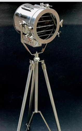 Lampadaire trépied argenté