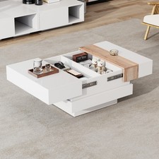 Table basse blanc salon - ,
