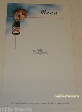 Ancien MENU CHAMPAGNE de CASTELLANE - "Apprécié dans le monde entier"
