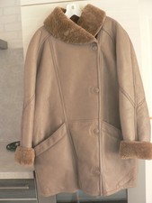 MANTEAU  CUIR  VESTE CUIR Cannadienne cuir doublee mouton femme taille 42 /44