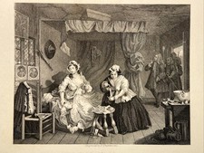 The Harlot’s Progress Apprehended Magistrate William Hogarth Antique...