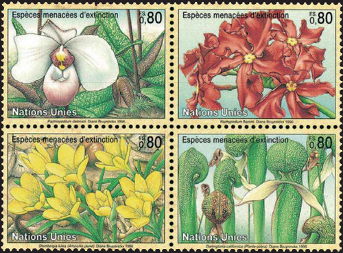 Timbres flore nations unies - timbres,