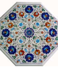 18 " Marbre Café Centre Table Handmade Incrustation Art Pietradura Décor Maison