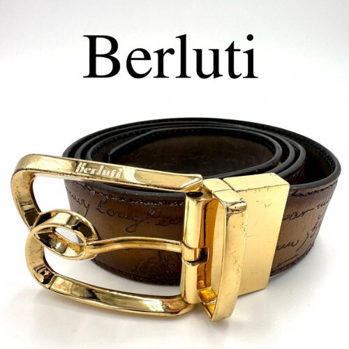 Berluti belt with logo - with,
