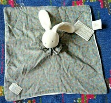 HN/ DOUDOU PLAT LES JOUETS DU MOULIN ROTY LAPIN GRIS BLANC FLEUR JAUNE BLEU NEUF