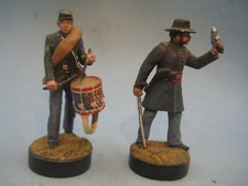 PLOMB FIGURINES D ARTISTES 60mm  - SUR BASE?- 2 SOLDATS NORDISTES