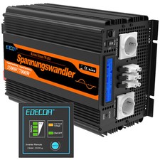 EDECOA 3500 7000w Convertisseur 24v 220v Onduleur Onde Sinusoïdale Pure LCD V4.0