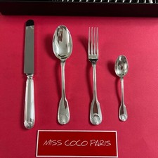 SET MENAGERE  24PIÈCES COQUILLES BOULENGER TRÈS BEL ÉTAT MÉTAL ARGENTÉ COFFRET;