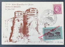 Exposition Philatelique ANGERS 1946 s/ Carte Postale TRANSPORTE PAR MONGOLFIERE